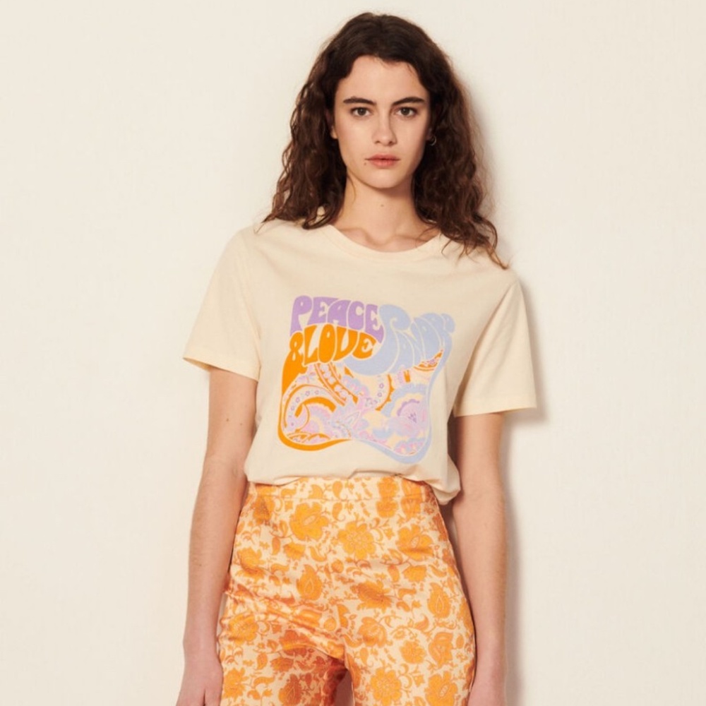 Sandro Organic Cotton Peace T-Shirt